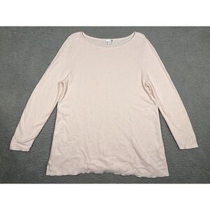 J. Jill Sweater Tunic Long Sleeve Shirt Light Pink Medium MP Simple Cozy Knit‎
